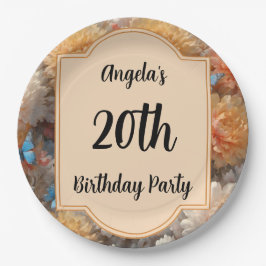 Plato De Papel 20.ª fiesta de cumpleaños