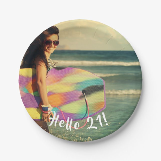 Plato De Papel 21.ª foto de cumpleaños 21 (Anverso)
