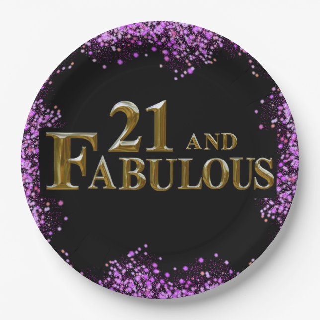 Plato De Papel 21.º cumpleaños (Anverso)