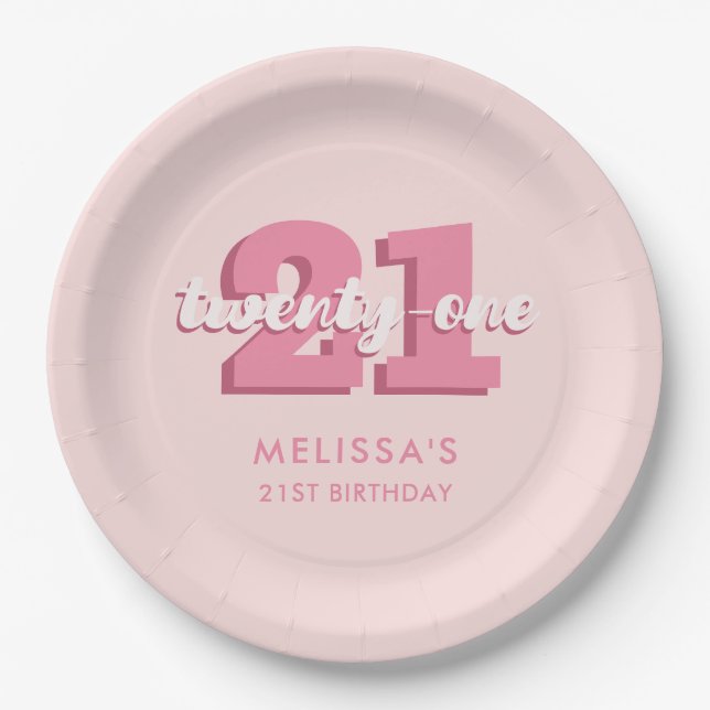 Plato De Papel 21 cumpleaños (Anverso)