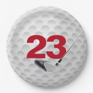 Plato De Papel 23.ª Placa de papel de diseño de bolas de golf de 