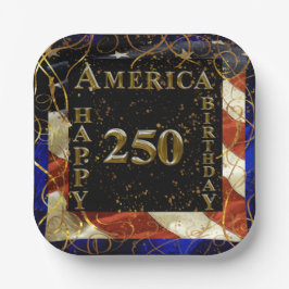 Plato De Papel ¡250º Cumpleaños Feliz América!