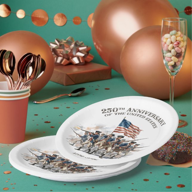 Plato De Papel 250th Anniversary Revolutionary Soldiers 1776-2026 (Multi)
