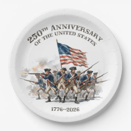 Plato De Papel 250th Anniversary Revolutionary Soldiers 1776-2026