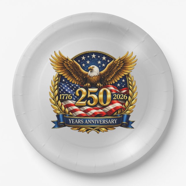 Plato De Papel 250th USA Anniversary Eagle Emblem  (Anverso)