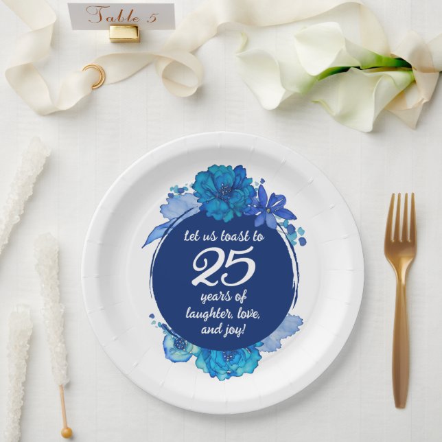 Plato De Papel 25.ª plancha de papel Boda Aniversario (Boda)