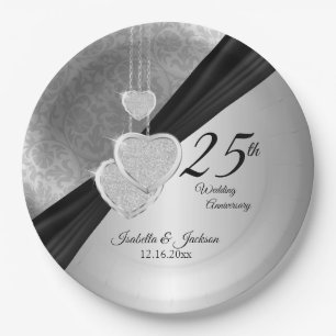 Plato De Papel 25° Aniversario de Plata