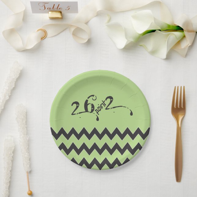 Plato De Papel 26.2 maratonista Zigzags (Boda)