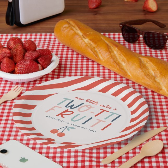 Plato De Papel 2.ª fruta de cumpleaños verano rojo fiesta de niño (Picnic)