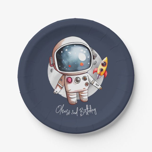 Plato De Papel 2.º Cumpleaños De La Luna (Anverso)