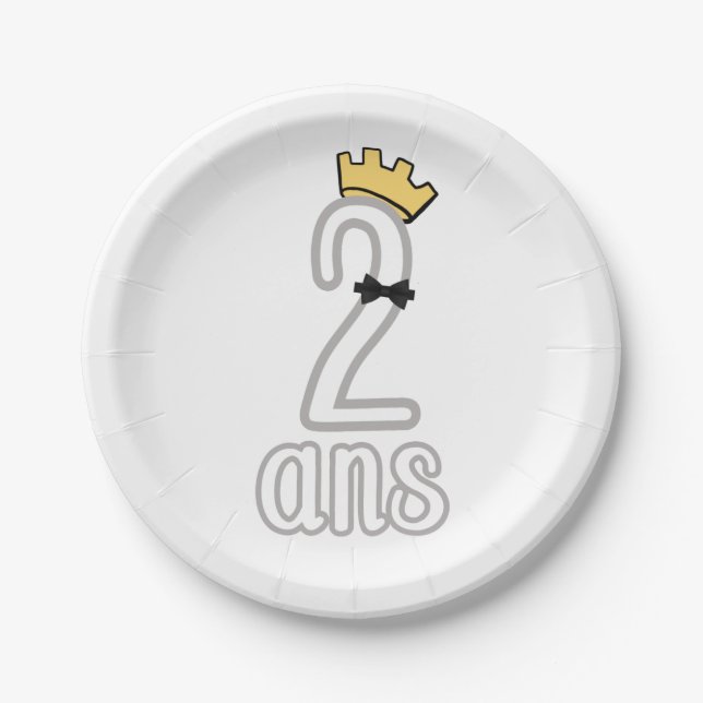 Plato De Papel 2 ans petit garçon (Anverso)
