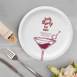 Plato De Papel 30.ª Conversación De Cumpleaños 30 Para Mí Fiesta 