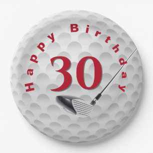 Plato De Papel 30.ª Placa de papel de diseño de bolas de golf de 