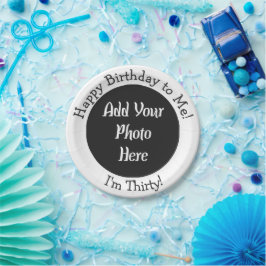 Plato De Papel 30.º cumpleaños añada una placa de papel para Pers
