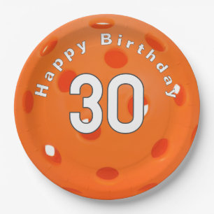Plato De Papel 30.º Naranja de cumpleaños