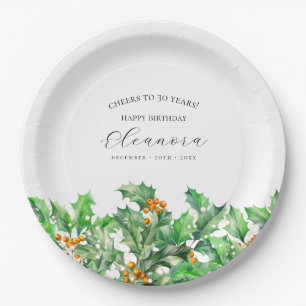 Plato De Papel 30 Aniversario Personalizado de la flor de nacimie