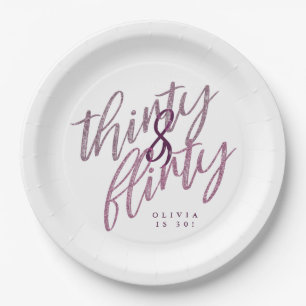 Plato De Papel 30 y placas de papel coquetas de la fiesta de