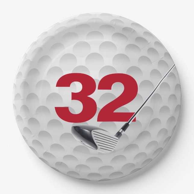 Plato De Papel 32.º diseño de la pelota de golf (Anverso)