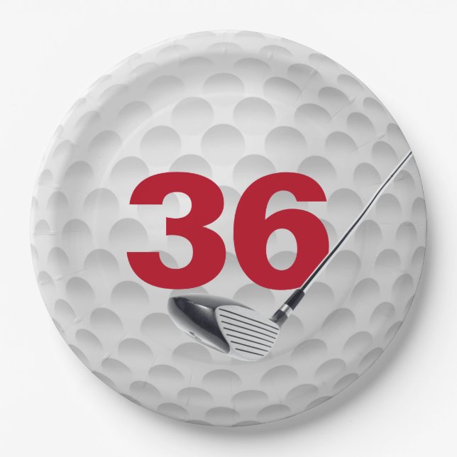 Plato De Papel 36.º diseño de la pelota de golf (Anverso)