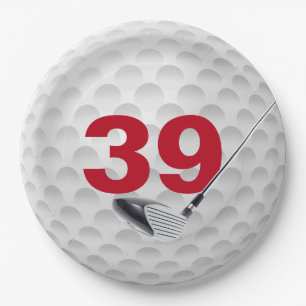 Plato De Papel 39.ª Placa de papel de diseño de bolas de golf de 