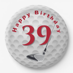 Plato De Papel 39.ª Placa de papel de diseño de bolas de golf de 