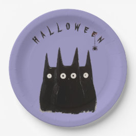 Plato De Papel 3 сats and Halloween, personalized
