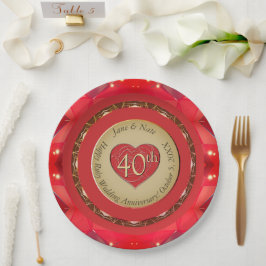 Plato De Papel 40.º Aniversario del Ruby