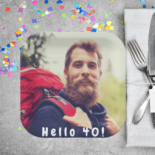 Plato De Papel 40.º fiesta de cumpleaños foto hola 40 hombres (Subido por el creador)