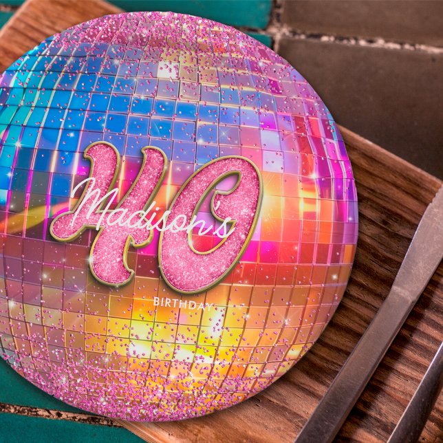Plato De Papel 40.º Fiesta de cumpleaños Purpurina rosado dorado  (Subido por el creador)