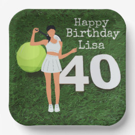 Plato De Papel 40 Aniversario del tenis femenino