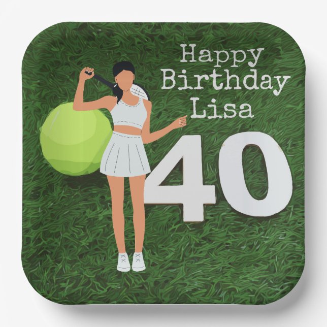 Plato De Papel 40 Aniversario del tenis femenino (Anverso)