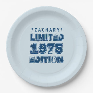 Plato De Papel 40 Cumpleaños 1975 Edición Limitada Personalizado 