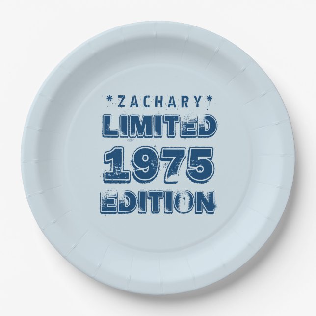 Plato De Papel 40 Cumpleaños 1975 Edición Limitada Personalizado  (Anverso)