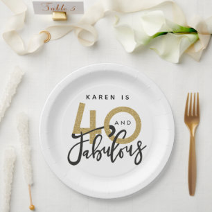 Plato De Papel 40 y fabulosa fiesta de cumpleaños