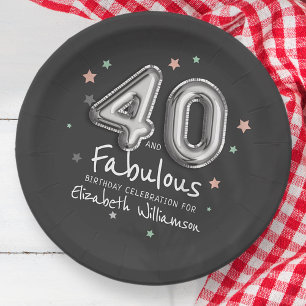Plato De Papel 40 y fabuloso Relieve metalizado Estrellas en glob