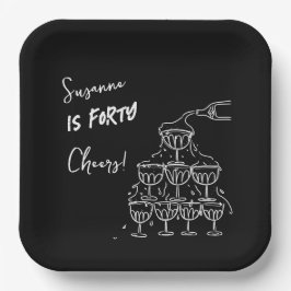 Plato De Papel 40 years Birthday Champagne tower funky