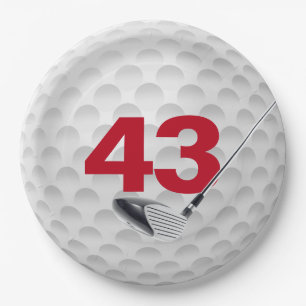 Plato De Papel 43.º diseño de una pelota de golf de cumpleaños