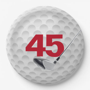 Plato De Papel 45.ª Placa de papel de diseño de bolas de golf de 