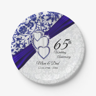 Plato De Papel 45/65 Aniversario del Boda de Sapphire