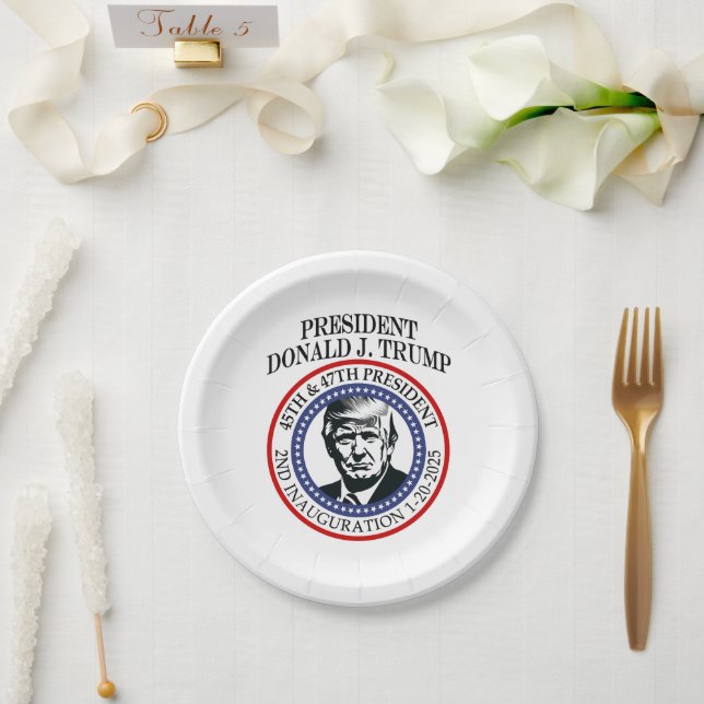 Plato De Papel 47.ª investidura del presidente Donald Trump (Boda)