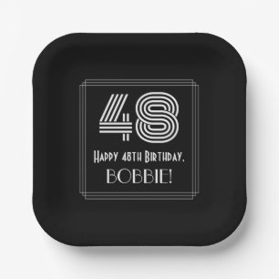 Plato De Papel 48 Aniversario — Aspecto inspirado en el Art Deco 