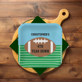 Plato De Papel 4.º cumpleaños del fútbol