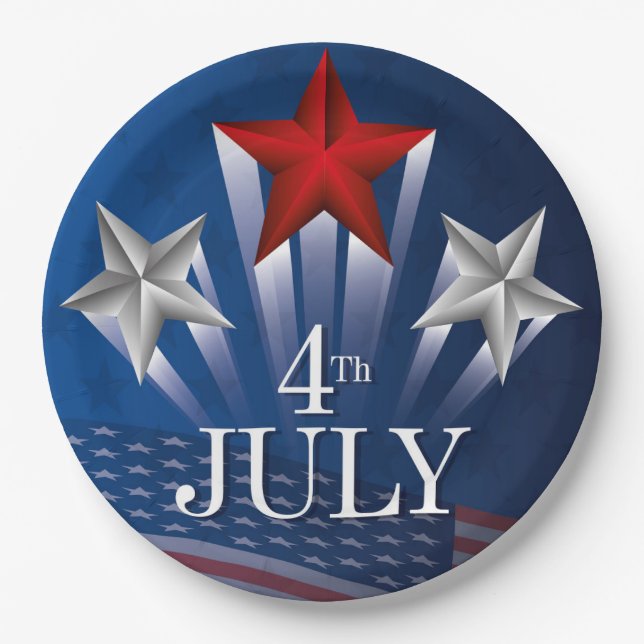 Plato De Papel 4 de julio (Anverso)