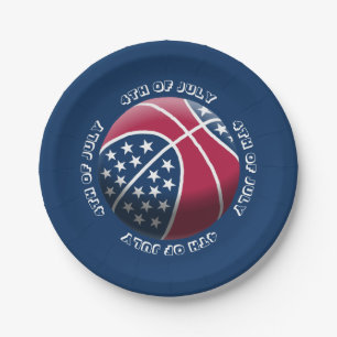 Plato De Papel 4 de julio Baloncesto