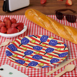 Plato De Papel 4 de julio Bolas amarillas rojas de bola blanca ro