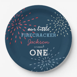 Plato De Papel 4 de julio, cumpleaños de fuegos artificiales