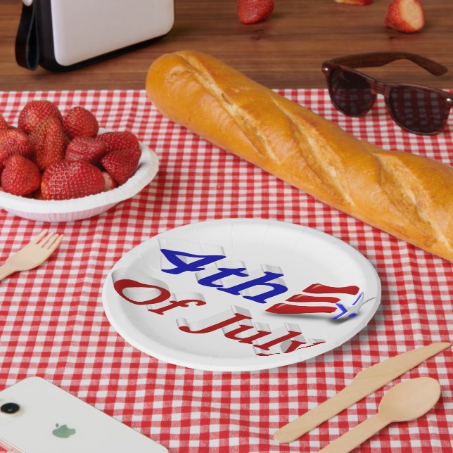 Plato De Papel 4 de julio de Star Stripes (Picnic)