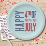 Plato De Papel 4 De Julio Fiesta Cute Bandera Estadounidense Patr<br><div class="desc">Cute Patriótico USA Bandera Americana Corazón 4 De Julio Placas De Papel! ¡Presenta unos corazones de la Bandera Americana que parecen angustiados para formar una divertida imagen roja, blanca y azul! Personalizar los colores del fondo y los tipos de letra si lo desea. Celebra las estrellas y las rayas con...</div>