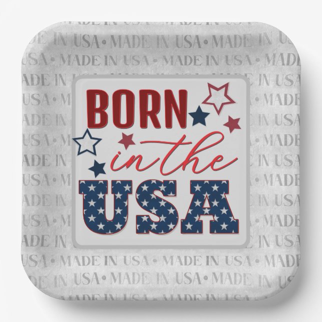 Plato De Papel 4 de julio: Fiesta HECHA en EE.UU. (Anverso)