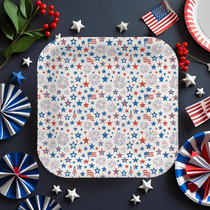 Plato De Papel 4 de julio Fiestas Cups